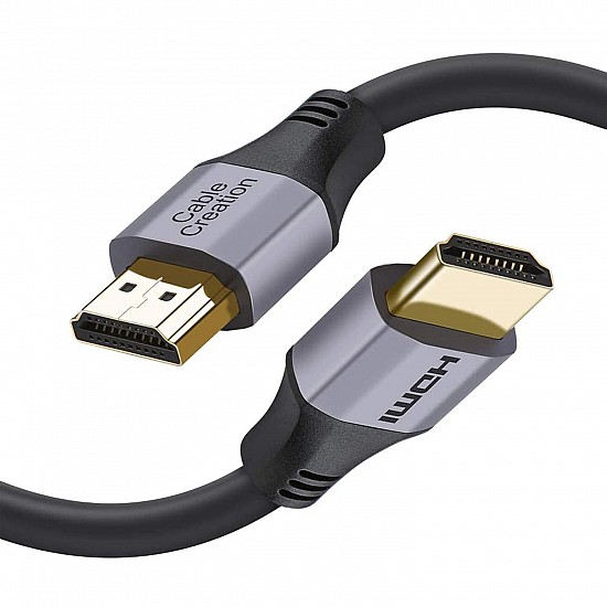 8K HDMI Cable 6.6 Feet, CableCreation Ultra High Speed HDMI to HDMI Cable 48Gbps, 8K@60Hz 4K@120Hz, HDCP 2.2, eARC Compatible with PS5, PS4, Xbox One/Xbox Series X, QLED TV, Roku TV, DVD, Projector, Gray