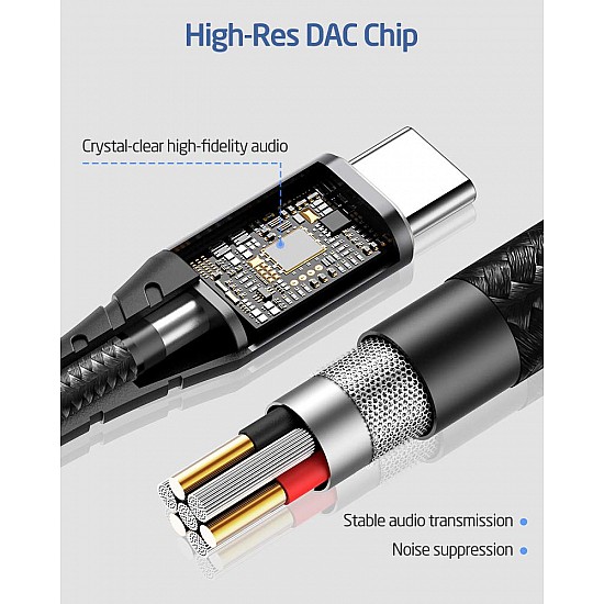 ESR USB Type-C to 3.5mm Female Headphone Jack Adapter,USB-C to Aux Audio Dongle Cable Compatible