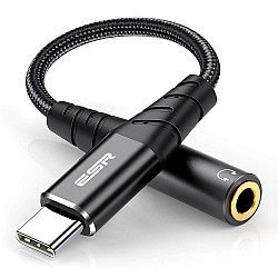 ESR USB Type-C to 3.5mm Female Headphone Jack Adapter,USB-C to Aux Audio Dongle Cable Compatible