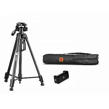 Kodak T211 Tripod for DSLR, Camera |Operating Height: 5.1 Feet | Maximum Load Capacity up to 5kg | Portable Lightweight Aluminum Tripod with 360 Degree Ball Head | Carry Bag Included (Black)