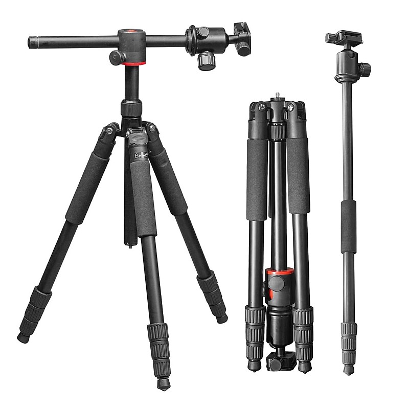 Hiffin HF-550 Tripod, 65 inches Special Quality Camera Tripod for Canon Nikon DSLR, Aluminum Alloy Tripod with 360 Degree Ball Head, Professional Tripod for Travel and Work (Black)