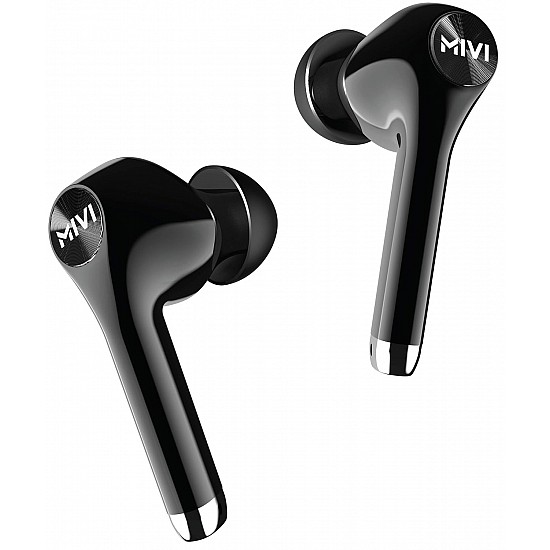 Mivi Duopods M80 Bluetooth Truly Wireless in Ear Earbuds with Mic with Upto 30 Hours Playtime, Aptx Supported, 2 Mems, Smooth Touch Controls (Black)