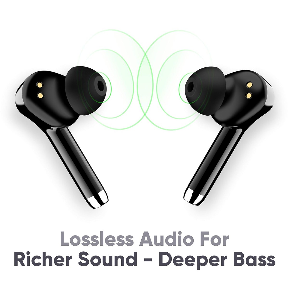 Mivi Duopods M80 Bluetooth Truly Wireless in Ear Earbuds with Mic with Upto 30 Hours Playtime, Aptx Supported, 2 Mems, Smooth Touch Controls (Black)