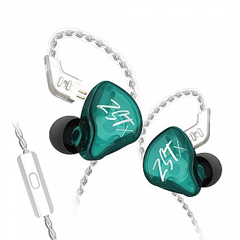 Yinyoo KZ ZSTX Earphones Wired with Microphone Hybrid 1BA+1DD in Ear Monitor Earbuds Balance Armature with Dynamic in-Ear Earphone Headphones HiFi Headset(with mic, Cyan)