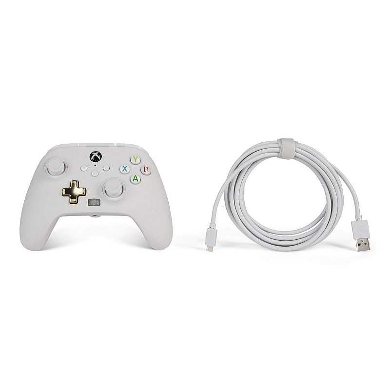 PowerA Enhanced Wired Gaming Controller for Xbox Series X/S and Xbox One, White, Mist (Officially Licensed)