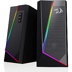 Redragon GS520 Anvil RGB Desktop Speakers, 2.0 Channel PC Computer Stereo Speaker with 6 Colorful LED Modes, Enhanced Sound and Easy-Access Volume Control, USB Powered w/ 3.5mm Cable