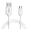 Zinq Super Durable Micro to USB 2.0 Round Cable with High Speed Charging, Quick Data Sync and PVC Connectors for All USB Powered Devices (White)