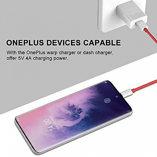 Wayona Dash Charging Cable Type C Warp Cable 3FT 5V 4A Fast Charge Data Cable for OnePlus 7, OnePlus 6T/ 6, OnePlus 5T/ 5, OnePlus 3T/ 3 (Classic Dash 3FT, Red)