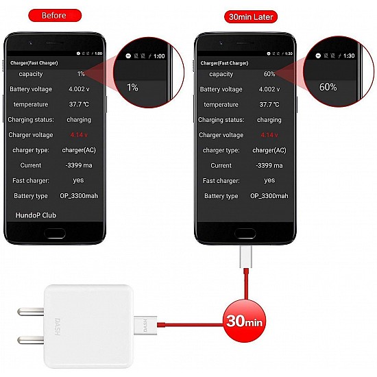 Wayona Dash Charging Cable Type C Warp Cable 3FT 5V 4A Fast Charge Data Cable for OnePlus 7, OnePlus 6T/ 6, OnePlus 5T/ 5, OnePlus 3T/ 3 (Classic Dash 3FT, Red)