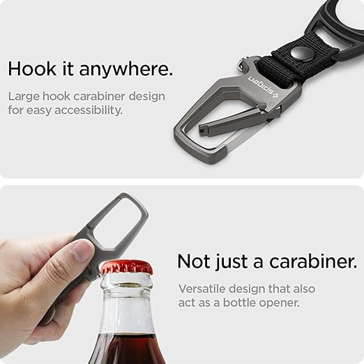 Spigen Rugged Armor Case Keychain Compatible with AirTag - Matte Black Spigen Rugged Armor Case Keychain Compatible with AirTag - Matte Black