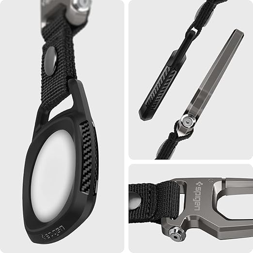 Spigen Rugged Armor Case Keychain Compatible with AirTag - Matte Black Spigen Rugged Armor Case Keychain Compatible with AirTag - Matte Black