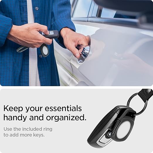 Spigen Rugged Armor Case Keychain Compatible with AirTag - Matte Black Spigen Rugged Armor Case Keychain Compatible with AirTag - Matte Black