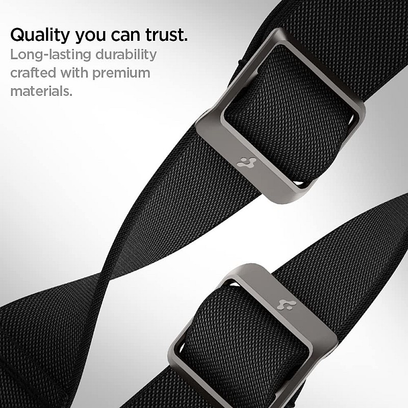 Spigen Lite Fit Fabric Strap For Apple Watch Strap (42Mm, 44Mm, 45Mm, 49Mm) - Black (Watch Not Included), 34.3 mm