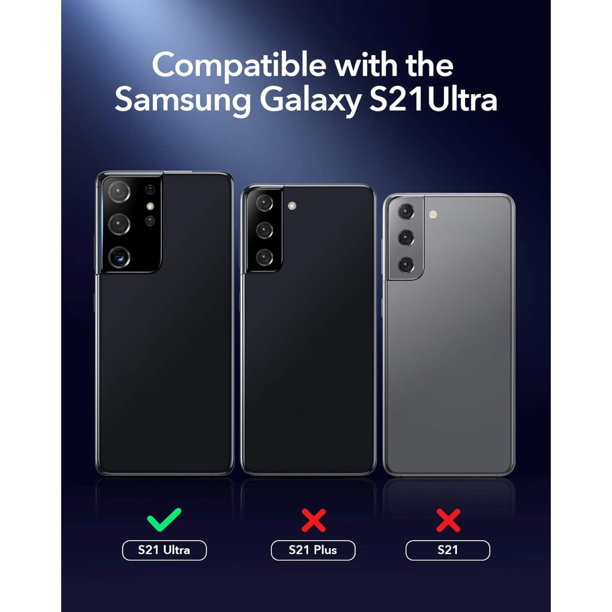 ESR for Samsung Galaxy S21 Ultra Camera Lens Protectors(2021), 2 Pack, Individual Lens Protectors with Aluminum Edging, Military-Grade Protection, Scratch-Resistant, Ultra-thin Tempered Glass, Black