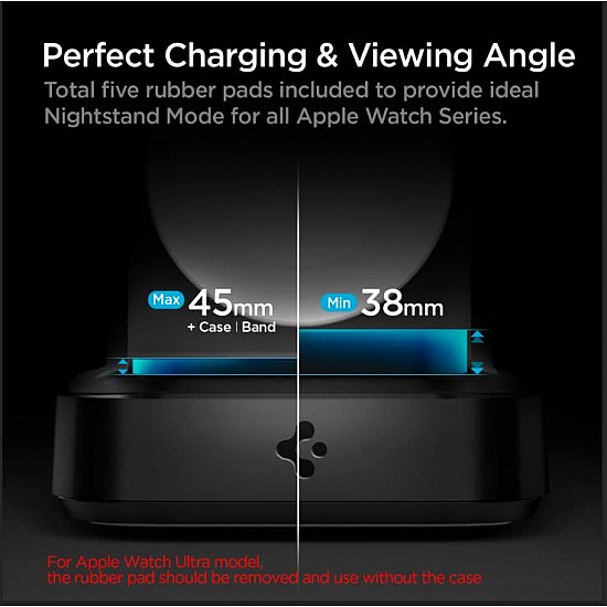 Spigen Pf2002 Apple Watch USB Charger Compatible With All Apple Watch Series - Black