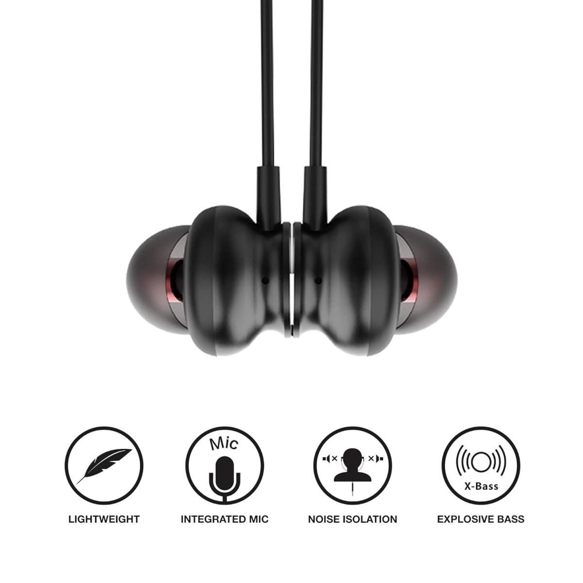 Flix (Beetel) Tone 120 Wired in Ear Earphones with Mic (Black)