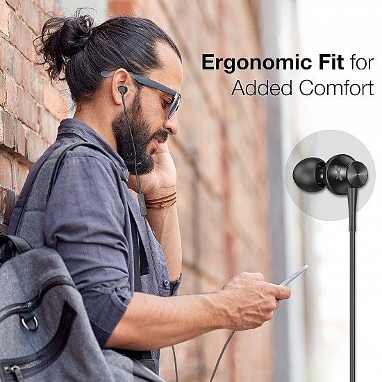 FLiX (Beetel) Tone 130 Wired Headset with in-Built Mic,10MM Powerful Driver for Hi-FI Sound Experience & Deep Bass,Support Voice Assistant(Google & Siri),Ergonomic Fit,1.2Meter Cable (Black)(XEP-E23)