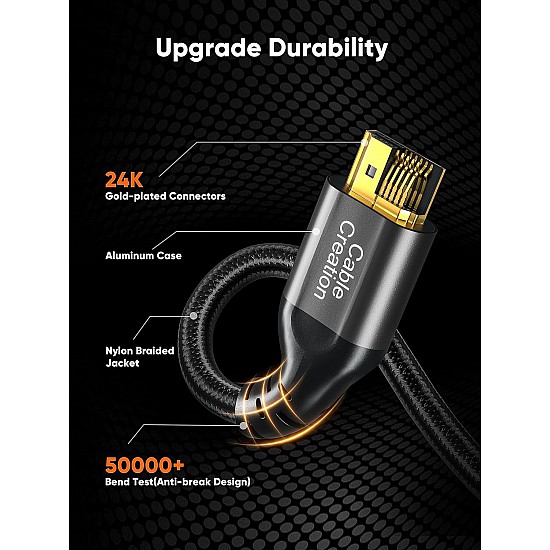 CableCreation 8K HDMI Cable 3.3 Feet, 48Gbps 4K 8K/60Hz HDMI Cable eARC HDR HDCP 2.2 2.3 Compatible with PS5, PS4, Xbox Series X, MacBook Pro 2021, Roku TV, Sony TV, Samsung TV, PC, Laptop, Grey