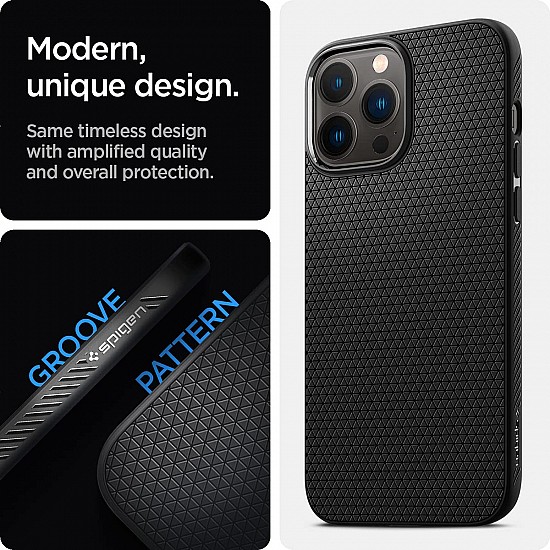 Spigen Liquid Air Back Cover Case Compatible with iPhone 13 Pro Max (TPU | Matte Black)