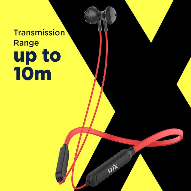 Flix (Beetel) Thunder Lite 1100 Bluetooth Wireless in Ear Earphones with Mic (Red)