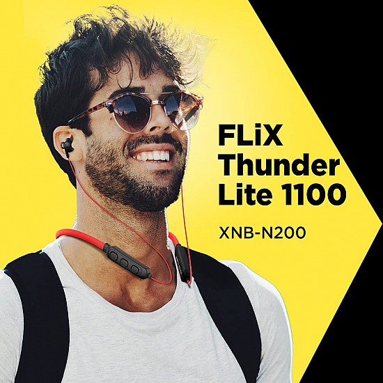 Flix (Beetel) Thunder Lite 1100 Bluetooth Wireless in Ear Earphones with Mic (Red)