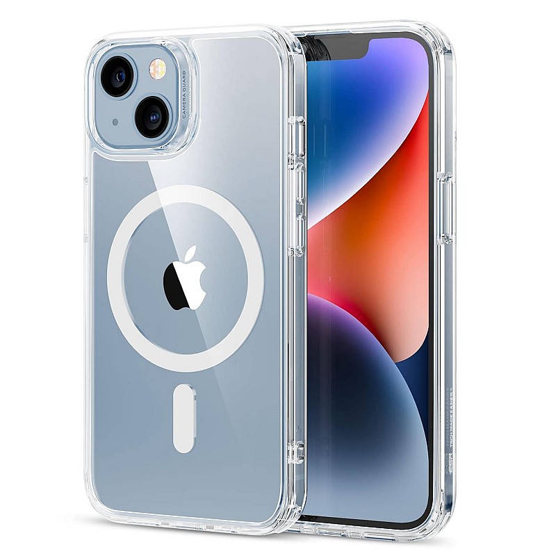 ESR for iPhone 13/14 Cover, Compatible with MagSafe, Scratch-Resistant, Thin and Slim, Classic Shockproof Military-Grade Protection, TPU, Magnetic Back Case, Clear