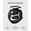 Fullmosa Watch Bands 44mm, Rugged iWatch Band Silicone with Screen Protector and Bumper Case for Men, Compatible with Apple Watch Series 6/5/4/SE 2nd Generation/SE (44mm, Black)