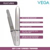 Vega EZY 2-in-1 Unisex Face/Body & Nose Trimmer, IPX 5 Water Resistant, Lightweight & Durable, Battery Operated Trimmer, for Men & Women, Body Trimmer