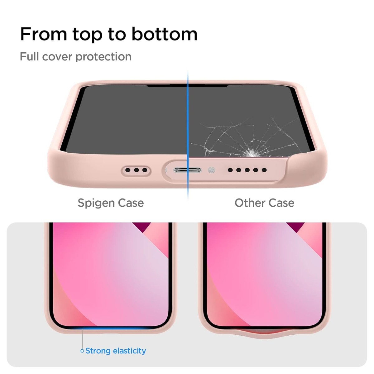 Spigen Silicone Fit Back Cover Case for iPhone 13 (Silicone | Pink)