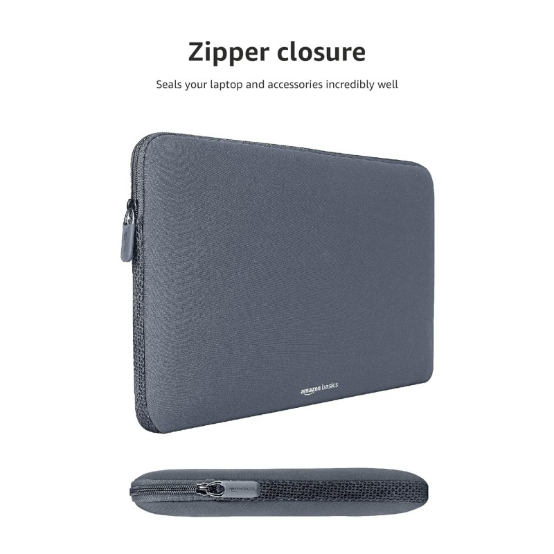 Amazon Basics Laptop Bag Sleeve Case Cover Pouch for 15-Inch, 15.6-Inch Laptop for Men & Women | Slim Profile Neoprene, Soft Puffy Fabric Lining, 360° Protection, Smooth & Premium Zipper (Grey) Amazon Basics Laptop Bag Sleeve Case Cover Pouch for 15-Inch, 15.6-Inch Laptop for Men & Women | Slim Profile Neoprene, Soft Puffy Fabric Lining, 360° Protection, Smooth & Premium Zipper (Grey)