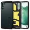 Spigen Tough Armor Back Cover Case Compatible with Galaxy S22 (TPU + Poly Carbonate | Abyss Green)