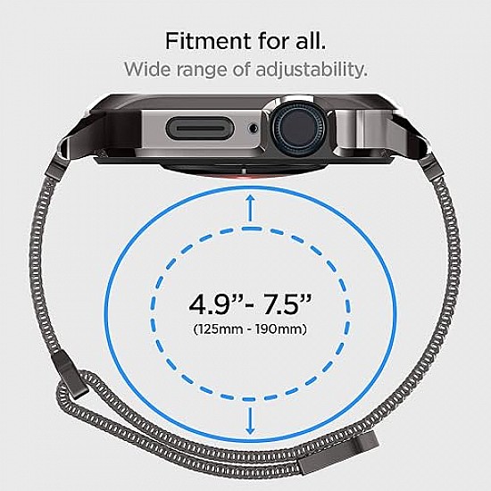 Spigen Metal Fit Pro Designed for Apple Watch Case with Band Series 9/8/SE2/7/6/SE/5/4 (41mm/40mm) - Black