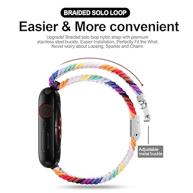 XMUXI Compatible with Apple Watch Series 9 8 7 Strap 45mm 41mm Braided Nylon Replacement Band compatible with IWatch ultra 49mm series SE/6/5/4 44mm 40mm(Watch Not Included) XMUXI Compatible with Apple Watch Series 9 8 7 Strap 45mm 41mm Braided Nylon Replacement Band compatible with IWatch ultra 49mm series SE/6/5/4 44mm 40mm(Watch Not Included)