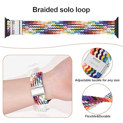 XMUXI Compatible with Apple Watch Series 9 8 7 Strap 45mm 41mm Braided Nylon Replacement Band compatible with IWatch ultra 49mm series SE/6/5/4 44mm 40mm(Watch Not Included) XMUXI Compatible with Apple Watch Series 9 8 7 Strap 45mm 41mm Braided Nylon Replacement Band compatible with IWatch ultra 49mm series SE/6/5/4 44mm 40mm(Watch Not Included)