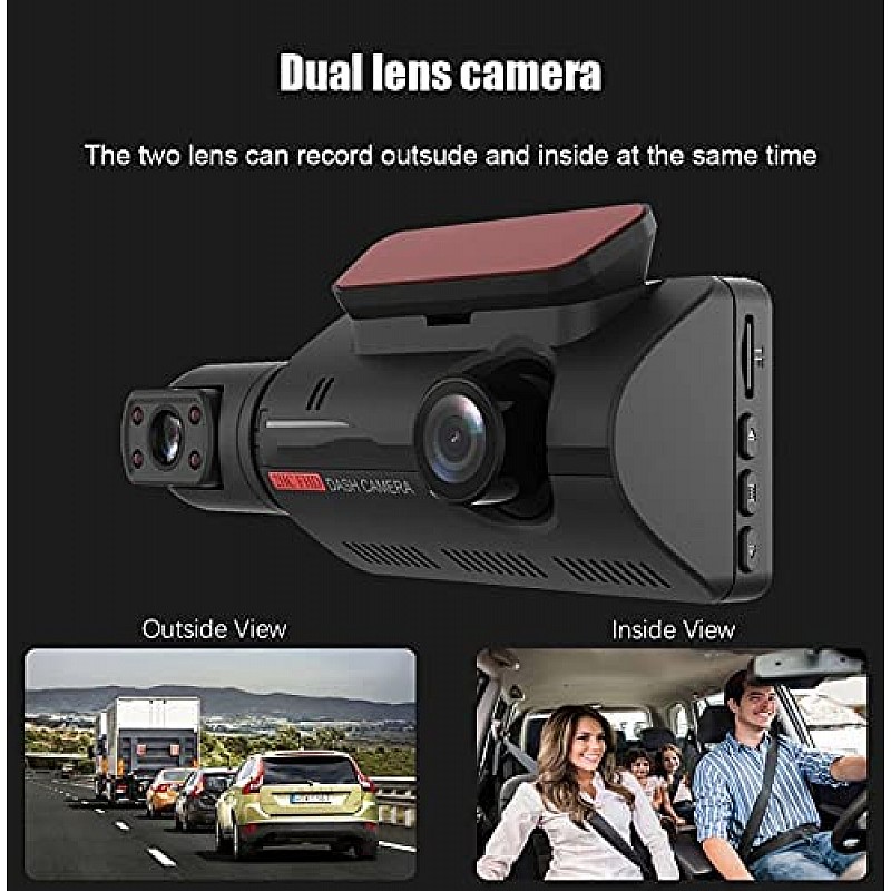 Sprugal Car Dashcam || DVR Camera 360 Degree Lens || FHD 1080P IPS Screen || Night Vision || Parking Monitoring