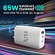 FLiX (Beetel) Storm 65W PD & QC GaN Tech Fast Charging Wall Charger for Mobile(Android/iOS), Laptop & MacBook, Triple Output (1Type A+2Type C),Wide Compatibility, with 65W Type C Cable(White - ST165)