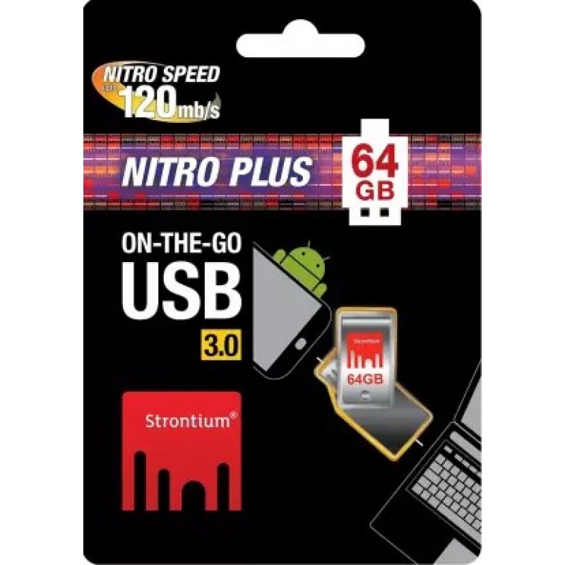 Strontium Nitro Plus 64 GB Pen Drive  (Silver)