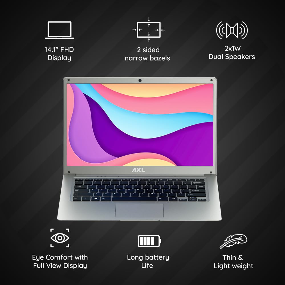 AXL VayuBook Laptop 14.1 Inch FHD IPS Display (4GB Ram,128GB SSD)