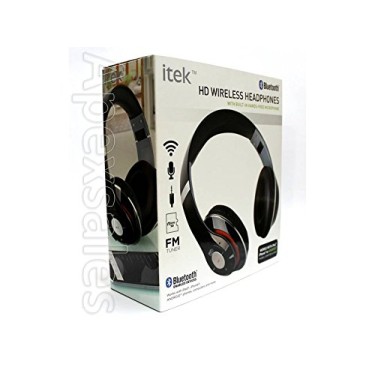 itek HD Wireless Bluetooth Headphones With Mic For iPad , iPhone, ANDROID Phones - Black itek HD Wireless Bluetooth Headphones With Mic For iPad , iPhone, ANDROID Phones - Black