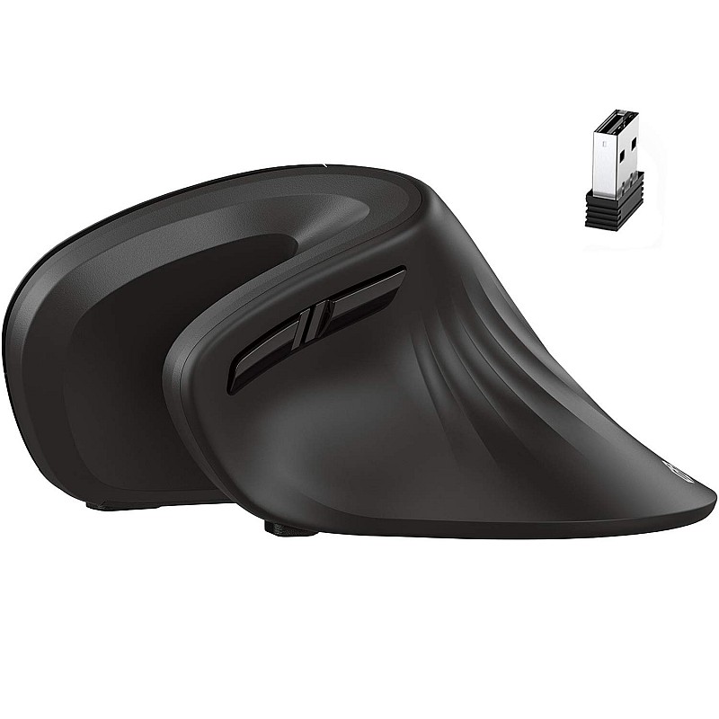 iClever Ergonomic Mouse, Vertical Mouse 6 Buttons Adjustable DPI - Black