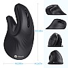 iClever Ergonomic Mouse, Vertical Mouse 6 Buttons Adjustable DPI - Black