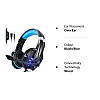 Kotion Each: Over The Ear Wired Headsets With Mic & Led - G9000 Edition For Pc/Ipad/Iphone/Tablets/Mobile Phones (Black/Blue)