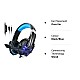 Kotion Each: Over The Ear Wired Headsets With Mic & Led - G9000 Edition For Pc/Ipad/Iphone/Tablets/Mobile Phones (Black/Blue)