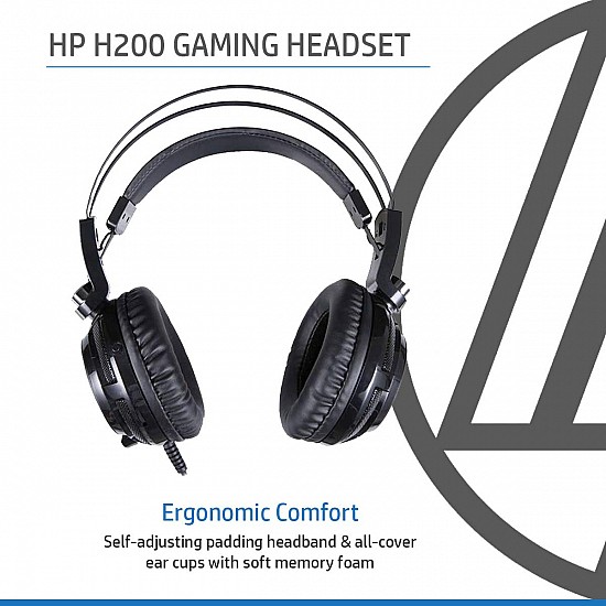 Roll over image to zoom in HP H200 Wired Gaming Over Ear Headphones - (Black)