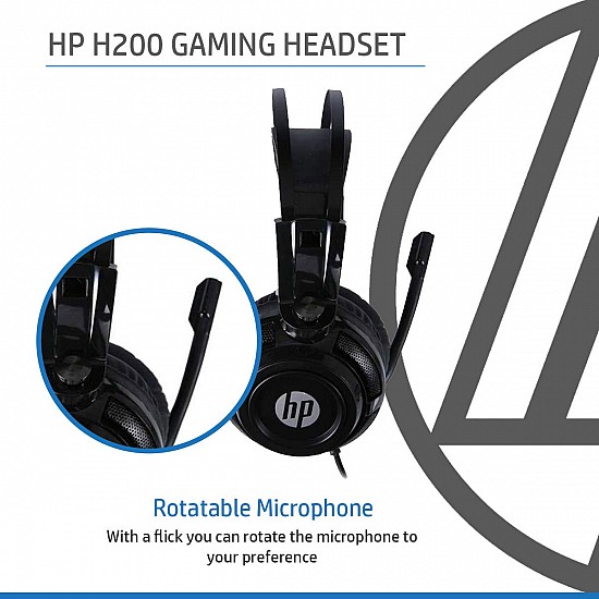 Roll over image to zoom in HP H200 Wired Gaming Over Ear Headphones - (Black)