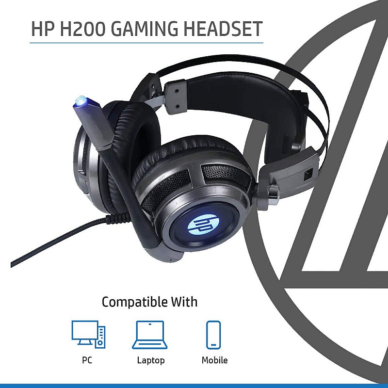 HP H200 Wired Gaming Over Ear Headphones - (Black)