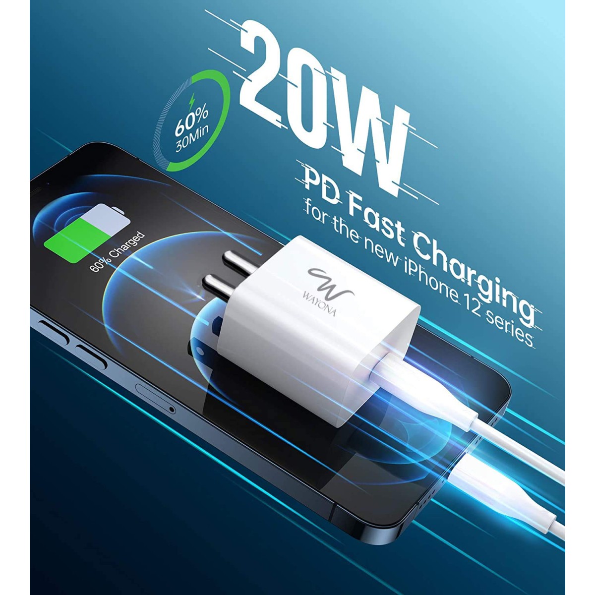 Wayona 20W USB C PD/QC Fast Charging Adapter Compatible