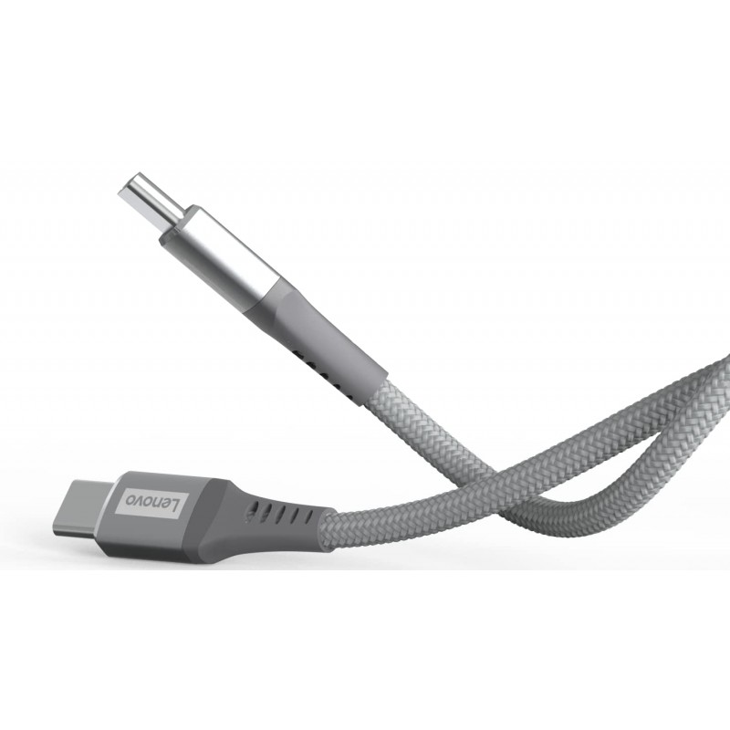 Lenovo USB C to Type-C Tangle-free Aramid fiber braided 1.2m cable - Metallic Grey Lenovo USB C to Type-C Tangle-free Aramid fiber braided 1.2m cable - Metallic Grey