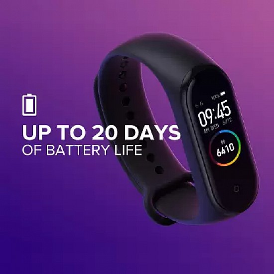 Mi Smart Band 4  (Black Strap, Size : Regular)