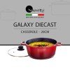 Nouvetta Die Cast Casserole with Lid (20 cm) and 4.5mm Thickness, Red & Black Nouvetta Die Cast Casserole with Lid (20 cm) and 4.5mm Thickness, Red & Black